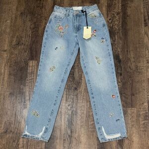Embroidered Blue Jeans